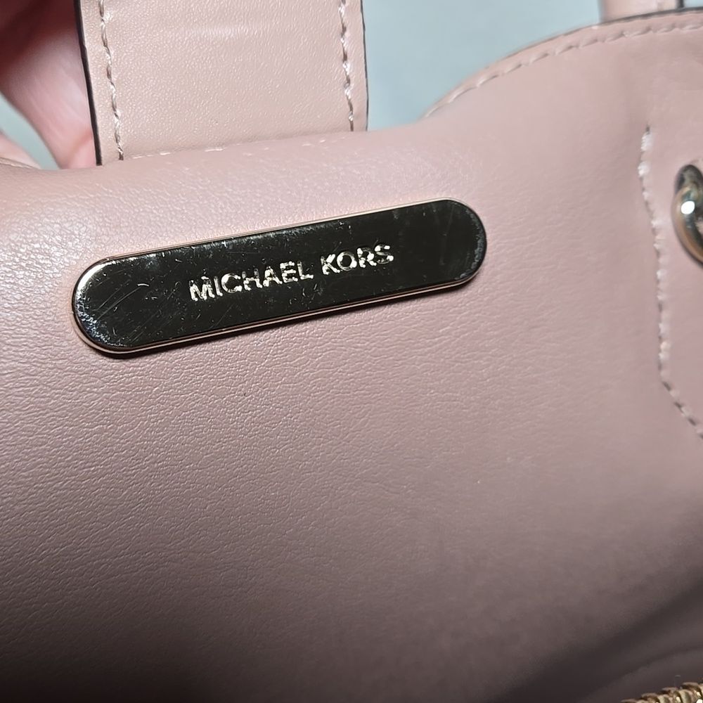 Michael Kors Mercer Gallery Medium Grained Leather Tote Blush Nude - Picture 13 of 14